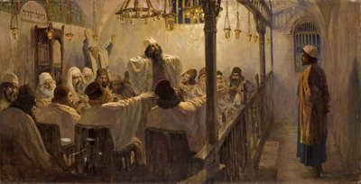 Hij is schuldig aan de dood!, 1906 door Vasilij Dmitrievich Polenov