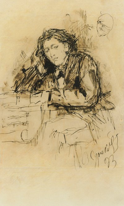 Portret van de componist Anton Rubinstein 1829-1894, 1893 door Vasilij Ivanovic Surikov