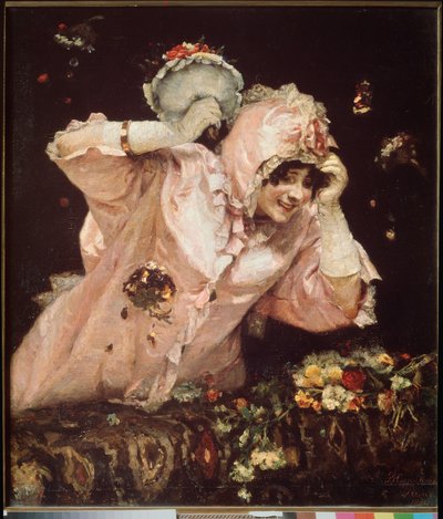 Carnavalscène in Rome door Vasilij Ivanovic Surikov