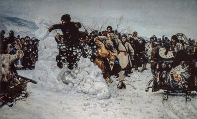Sneeuwstorm op het fort door Vasilij Ivanovic Surikov