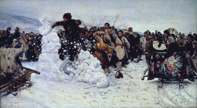 Storm op sneeuwfort, 1891 door Vasilij Ivanovic Surikov