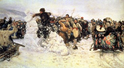 De verovering van het sneeuwfort, 1891 door Vasilij Ivanovic Surikov