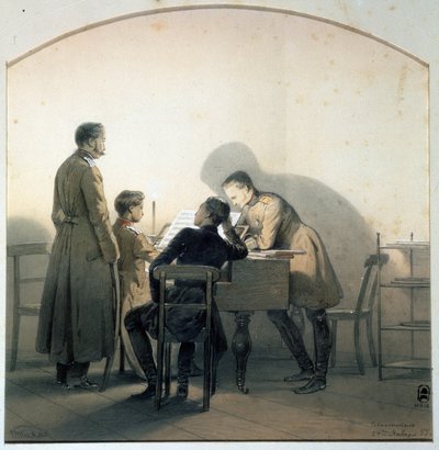 Aan de piano, 1855 door Georg Wilhelm Timm
