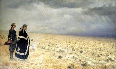 De Overwonnenen, Requiem, c1877-c1878 door Vasily Vereshchagin