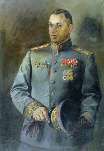 Portret van de Maarschalk van de Sovjet-Unie en Polen, Konstantin Rokossovsky (1896-1968) door Vassily Nikolayevich Yakovlev