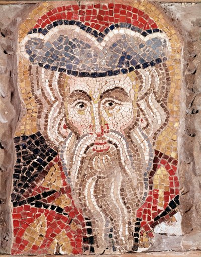 Hoofd van een profeet (mozaïek) door Veneto Byzantine School