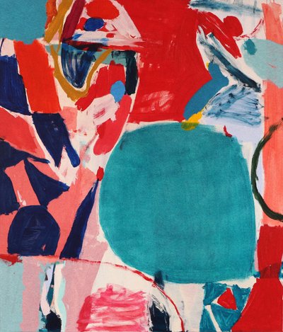 Abstracte blauwgroene cirkel door Vered Gersztenkorn