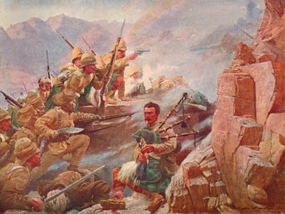 Bestorming van de Dargai Heights door de 1e Gordon Highlanders en de Gurkha