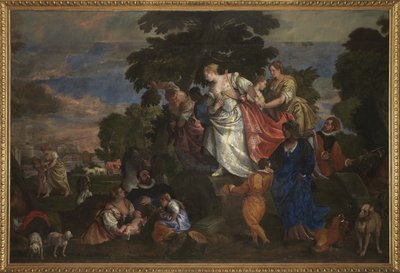 Mozes gered uit het water door Veronese