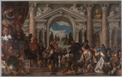 Koningin van Sheba biedt geschenken aan Salomo door Veronese