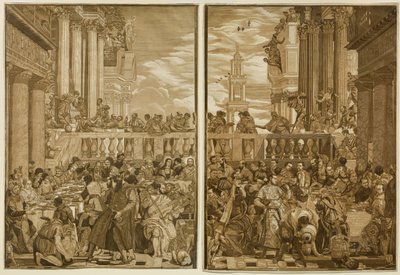 De Bruiloft te Kana, gegraveerd door John Baptist Jackson door Veronese