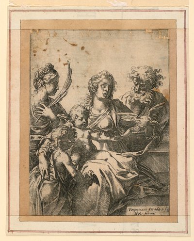 De Maagd en het Kind met Heiligen Elizabeth, Jozef en Jonge Johannes de Doper door Vespasiano Strada