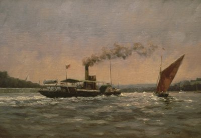 Verleden op de Medway (met een gerestaureerde raderstoomboot, Kingswear Castle) door Vic Trevett