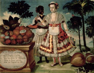Voorname vrouw met haar neger slaaf door Vicente Alban