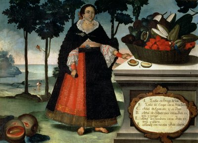 Indiaanse vrouw in vol ornaat door Vicente Alban