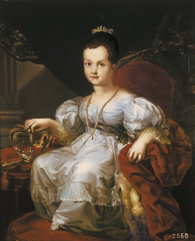 Portret van Isabella II als kind door Vicente Lopez y Portana