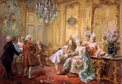 Mozart en Mme de Pompadour, ca. 1900 door Vicente de (after) Paredes