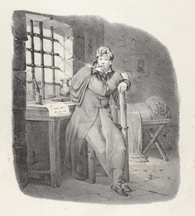 Hoofdstuk XIII: Ste. Pelagie! charmant verblijf! Sainte-Pélagie gevangenis, een charmant verblijf!, 1824 door Victor Adam