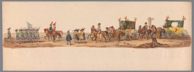 Historische optocht bij het tweede eeuwfeest van de Utrechtse Hogeschool, 1836 (plaat 6) door Victor Adam