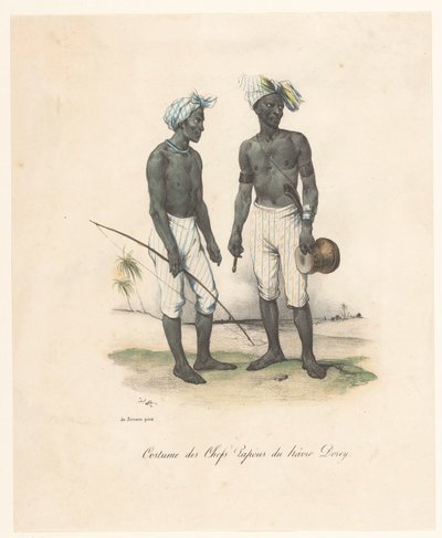 Kleding van de leiders van de Havre-Dorey in Papoea-Nieuw-Guinea door Victor Adam