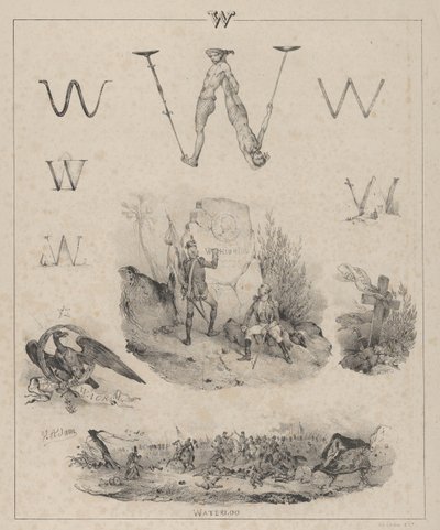 De letter W: Washington, Wagram, Waterloo door Victor Adam