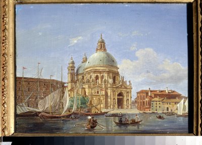 Gezicht op Venetië: de kerk Santa Maria della Salute door Victor Adam