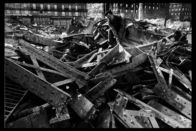 Sloop van de centrale markt in Parijs, in augustus 1971 (zw/w foto) door Victor Baltard