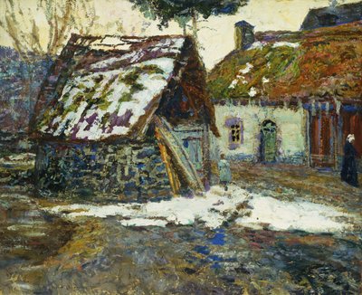Dorp in de Winter door Victor Charreton