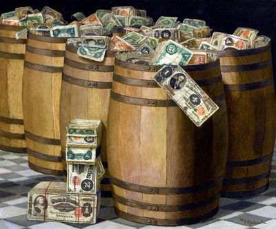 Vaten met geld, ca. 1897 door Victor Dubreuil