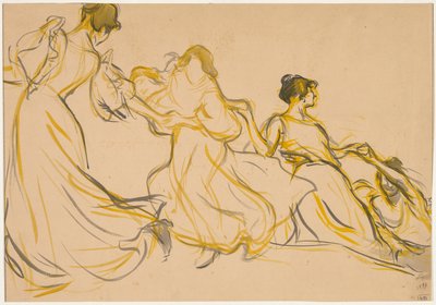 Studie voor de decoratie voor de Salle des Fêtes voor La Mairie du 11e arrondissement de Paris, 1897 door Victor Emile Prouve