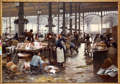 De Vismarkt in de Centrale Markt door Victor Gabriel Gilbert