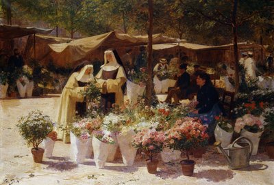 De Bloemenmarkt door Victor Gabriel Gilbert
