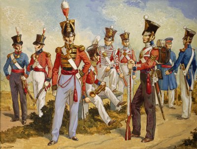 Uniformen van de koninklijke mariniers 1815-1850, c.1924 door Victor Huen