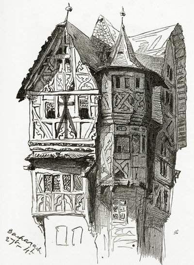 Huis in Bacharach aan de Rijn door Victor Hugo