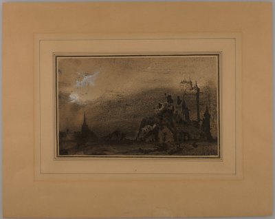 Landschap met een kasteel door Victor Hugo