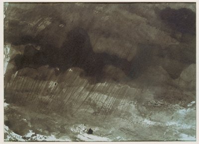 Geïsoleerd huis onder de storm. Pen en was ... door Victor Hugo