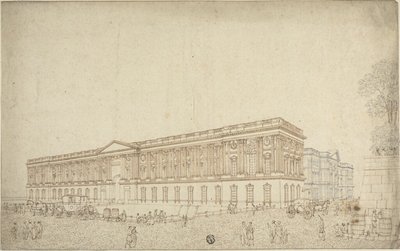 De zuilengang van het Louvre door Victor Jean Nicolle