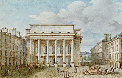 Uitzicht op de gevel van het Théâtre Italien (Salle Favart) door Victor Jean Nicolle