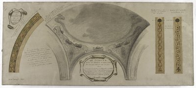Schets voor de Galerie Lobau, Hôtel de Ville, Parijs: Sierproject voor een koepel door Victor Jean Pierre Maziès