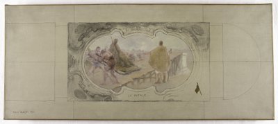Schets voor de Lobau Gallery in het stadhuis van Parijs: Het vaderland door Victor Jean Pierre Maziès