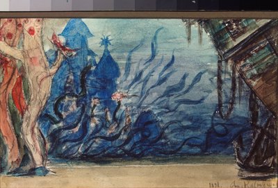 Decorontwerp voor de opera Sadko van N. Rimsky-Korsakov door Victor Mikhailovich Vasnetsov
