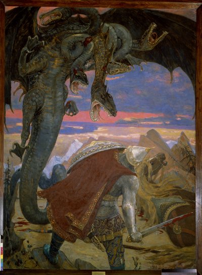 Dobrynia Nikitich vecht tegen Gorynych door Victor Mikhailovich Vasnetsov