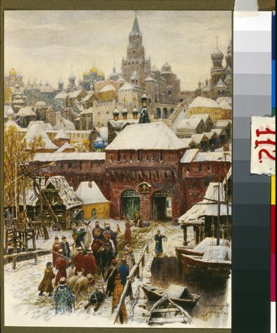 Moskou in de 17e eeuw door Victor Mikhailovich Vasnetsov