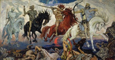 De vier ruiters van de Apocalyps door Victor Mikhailovich Vasnetsov