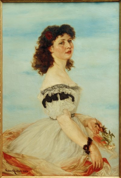 V.Müller, Portret van Berta von Radowitz als jong meisje door Victor Müller