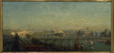 Parijs aan de oostkant: uitzicht vanaf de daken van het Louvre, in 1856 door Victor Navlet