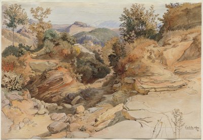 De Sabijnse heuvels en Rocca Santo Stefano, gezien vanaf Civitella door Victor Paul Mohn