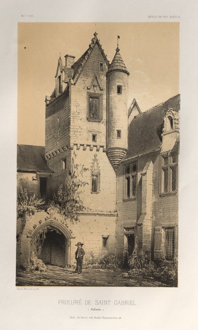 Priorij van Saint Gabriel (Calvados) door Victor Petit