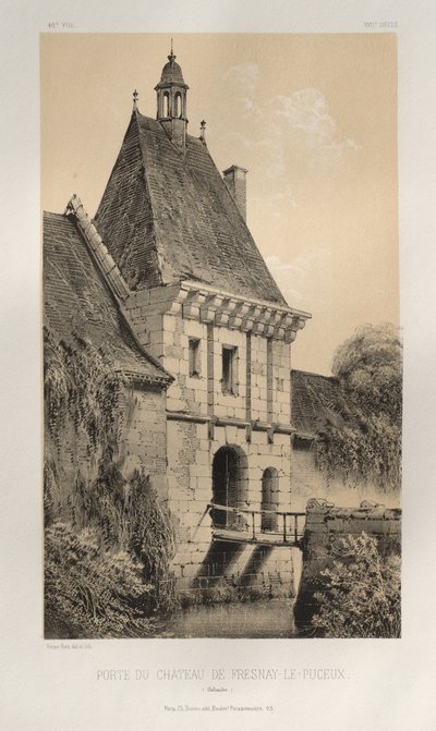 Poort van Château de Fresnay-Le-Puceux (Calvados) door Victor Petit