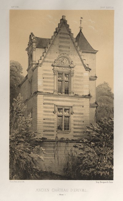Oud kasteel van Érival (Aisne) door Victor Petit
